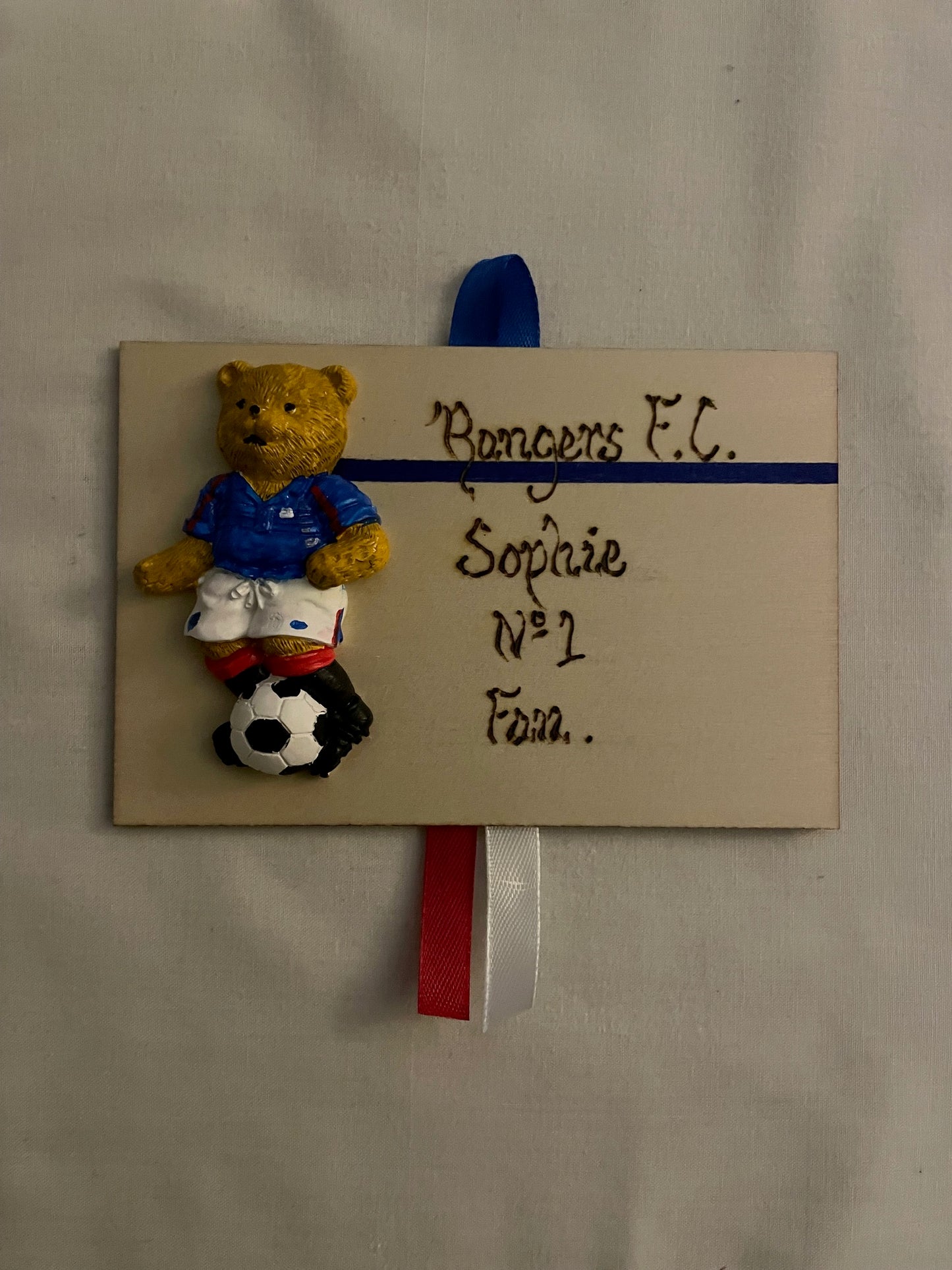 Handmade/Hand painted Personalised Football Plaque